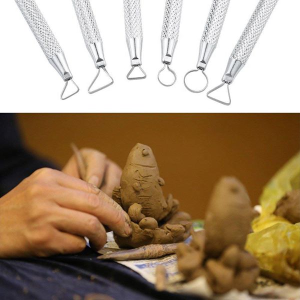 Juego de 24 piezas de herramientas de arcilla Set de herramientas de escultura de arcilla bola Stylus relieve cerámica y cerámica herramientas Diy líneas de manualidades