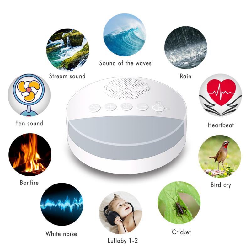 Portable White Noise Machine Compact Sleep Therapy Sound Machine For Baby With USB Therapy Noise Player Light Sound Machine