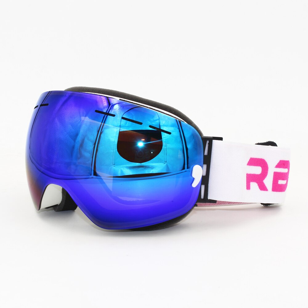 Rbworld merk grote skibril dubbele lens  uv400 anti-condens volwassen snowboard skibril dames heren gepolariseerde sneeuwbril