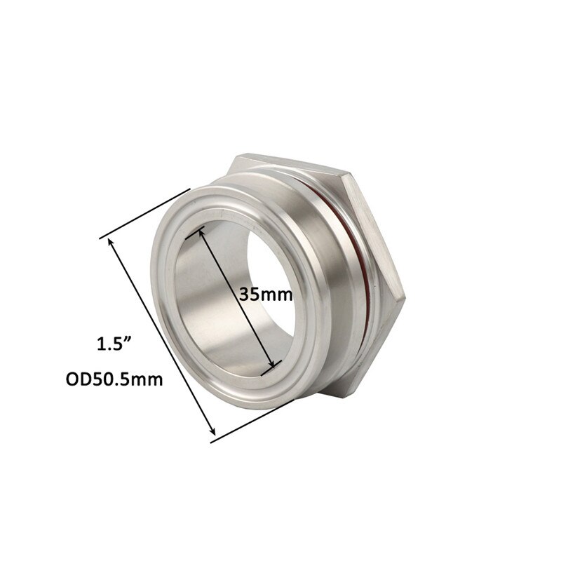 304 Stainless Steel Homebrew Weldless Bulkhead Compression Fitting 1.5” 2&quot; TC Sanitary Tri Clamp Kettle Tank: OD 50.5MM