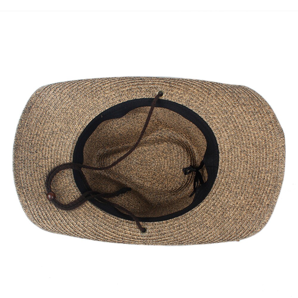 Dames heren holle strand sombrero man western cowboyhoed dame vader stro panama cowgirl jazz zonnepet maat 56-58cm