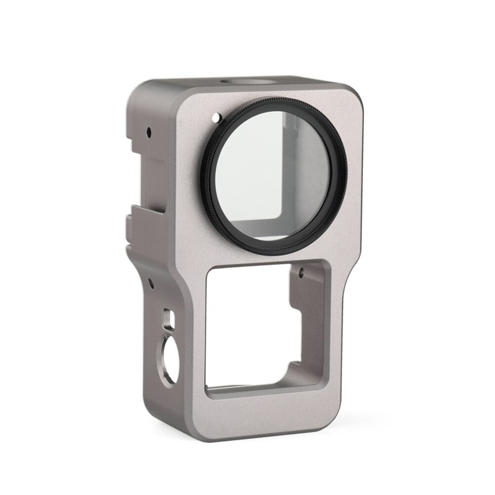 Action-kamera-schutzgehäuse aus metall, rahmenkäfig für dji action 2 4k, robustes zubehör für sportkameras: Graues metall