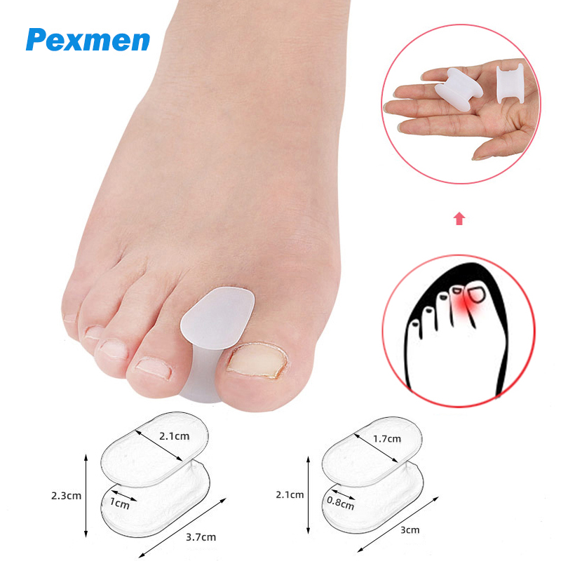 Pexmen 2/4/10Pcs Gel Toe Separator Hallux Valgus Bunion Corrector Straightener Soft Silicone Toe Protector Spacer Foot Care Tool