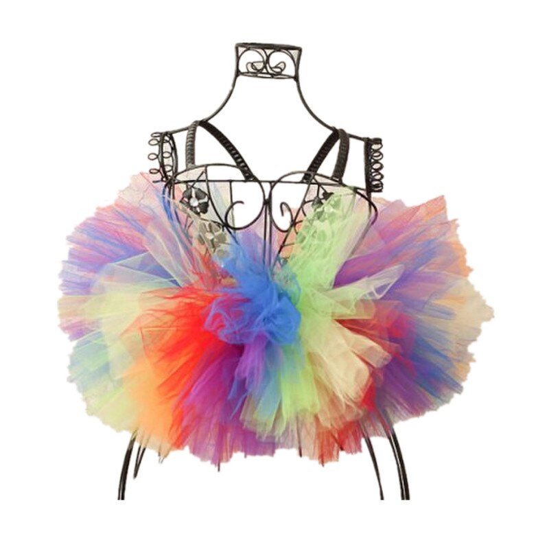 Toddler Girls Tutu Skirt Baby Birthday Party Dance Ballet Tutu Skirt Rainbow Color Fluffy Hande made Tulle Skirts