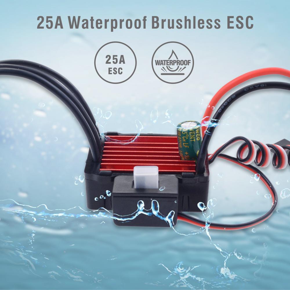 Surpass Hobby COMBO KK Waterproof ESC Brushless Motor 2435 3300/4500/6100KV with 25A ESC 2.6KG Servo for 1/16 1/18 RC Racing Car