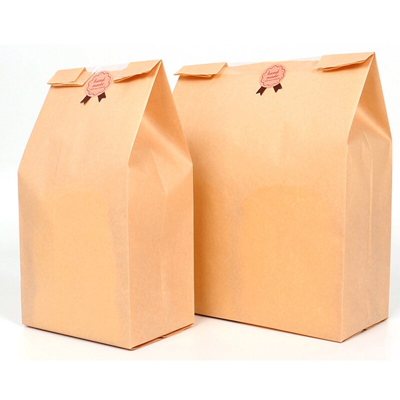 -20/Pack Brood Zak Kraft Voedsel Verpakking Opslag Bakkerij Tas Met Venster