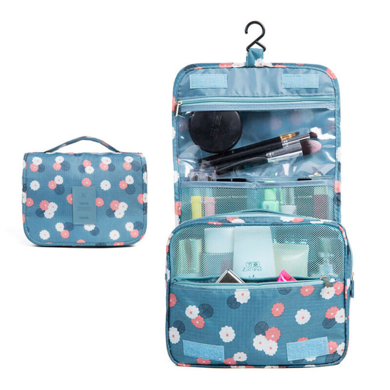 Bolsas de maquillaje de para mujer, Neceser de viaje, organizador de artículos de tocador, almacenamiento impermeable, Neceser colgante para Baño