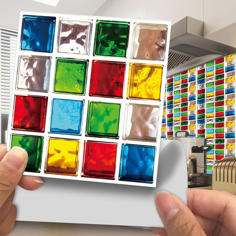 30 Pcs Waterdichte Zelfklevende Behang Stickers Schil En Stok Backsplash Keuken Badkamer Heatproof Mozaïek Vinyl Stickers