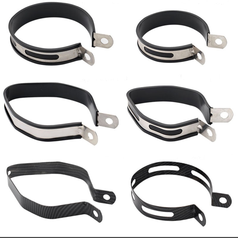 90/95/100/120 mm Stainless Steel Motorcycle Exhaust clamp muffler Supporting Bracket Mount Clamp Strap Hexagonal and Round