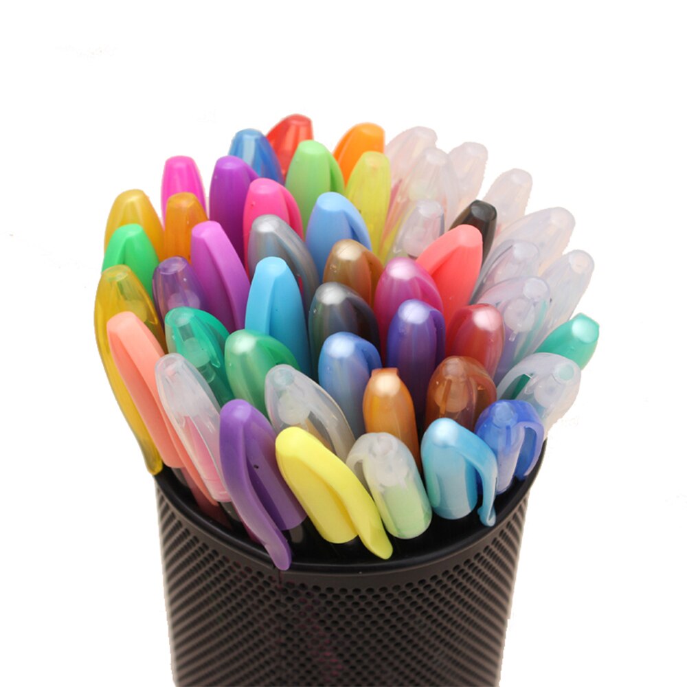 Artículos de dibujo artístico 36/48 plumas de Gel de Color conjunto de recambios Pastel brillo de neón de dibujo bolígrafos de colores para dibujar DE LA ESCUELA marcador