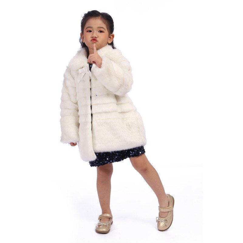 abrigo blanco de felpa cálido de otoño e invierno para niñas, ropa de primavera, prendas de vestir para niños, chaquetas para niñas, abrigo Casual de flores rojas para niñas
