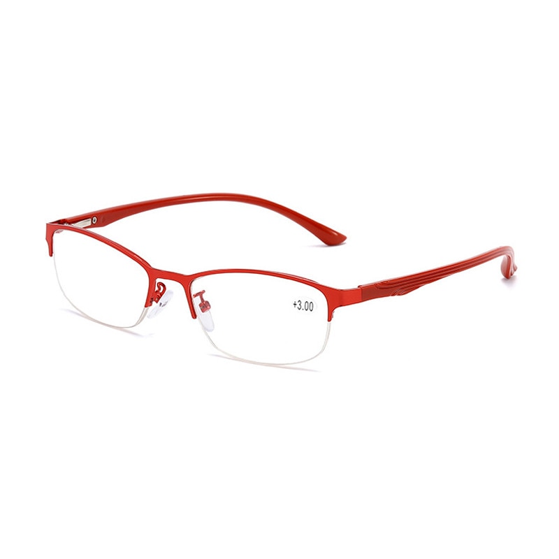 Elbru  tr90 metalen half montuur leesbril dames spring been hyperopie bril op sterkte  +1.0+1.5+2.0+2.5to+4.0