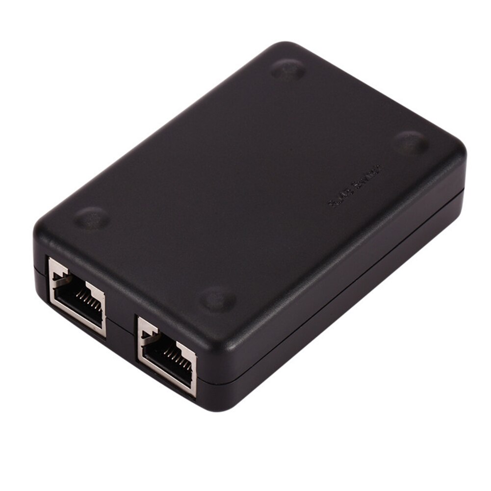 2 Poort RJ45 Lan Network Switch Hub Computer Ethernet Internet Converter Adapter: Default Title