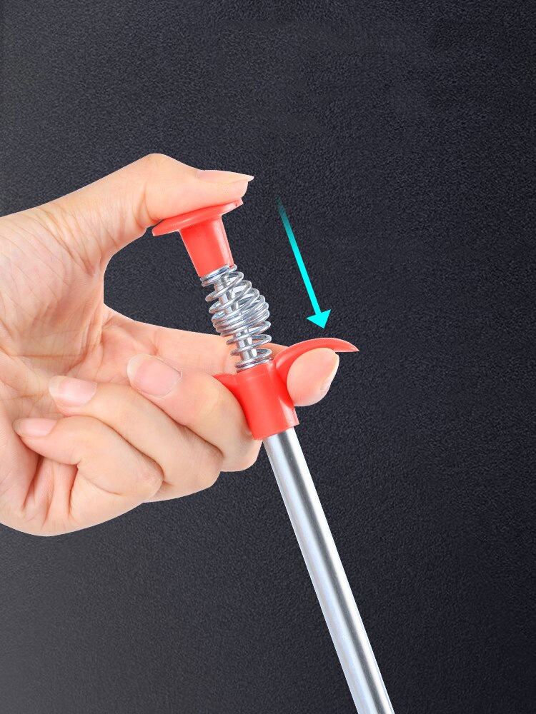 4 Size Pipe Dredging Drain Snake Kitchen Drain Pipe Curve Grabber Dredge Hooks Sink Flexible Unblocker Household Cleaning Tools