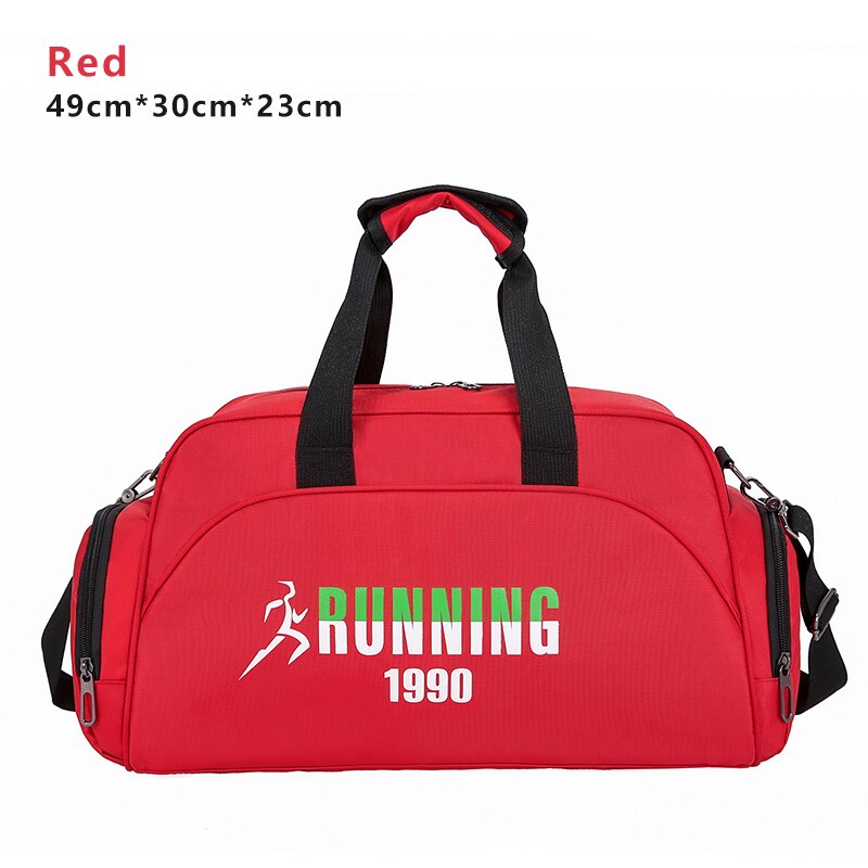 Logo Gedrukt Mens Tote Tas Voor Sport Gym Paar Yoga Fitness Tassen Training Reizen Handtas Plunjezakken Bagage Met Schoenen pouch: L red 49X30X23cm