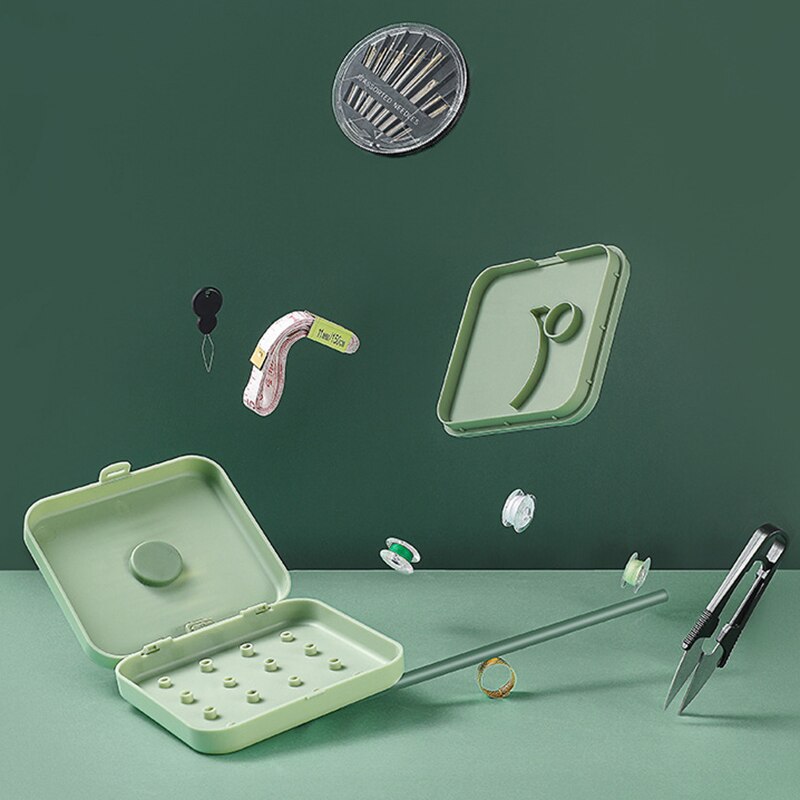 Plastic Magnetic Sewing Box Set Household Sewing Storage Bag Boxes Small Hand Sewing Needles Embroidery Tool Storage Accessories