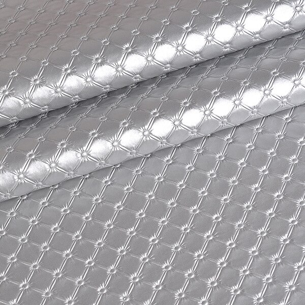 Meetee 50x137cm Faux PU tela de cuero suave 8mm de cuero Artificial grueso para coser sofá bolsa cama coche decoración de cuero Material: silver