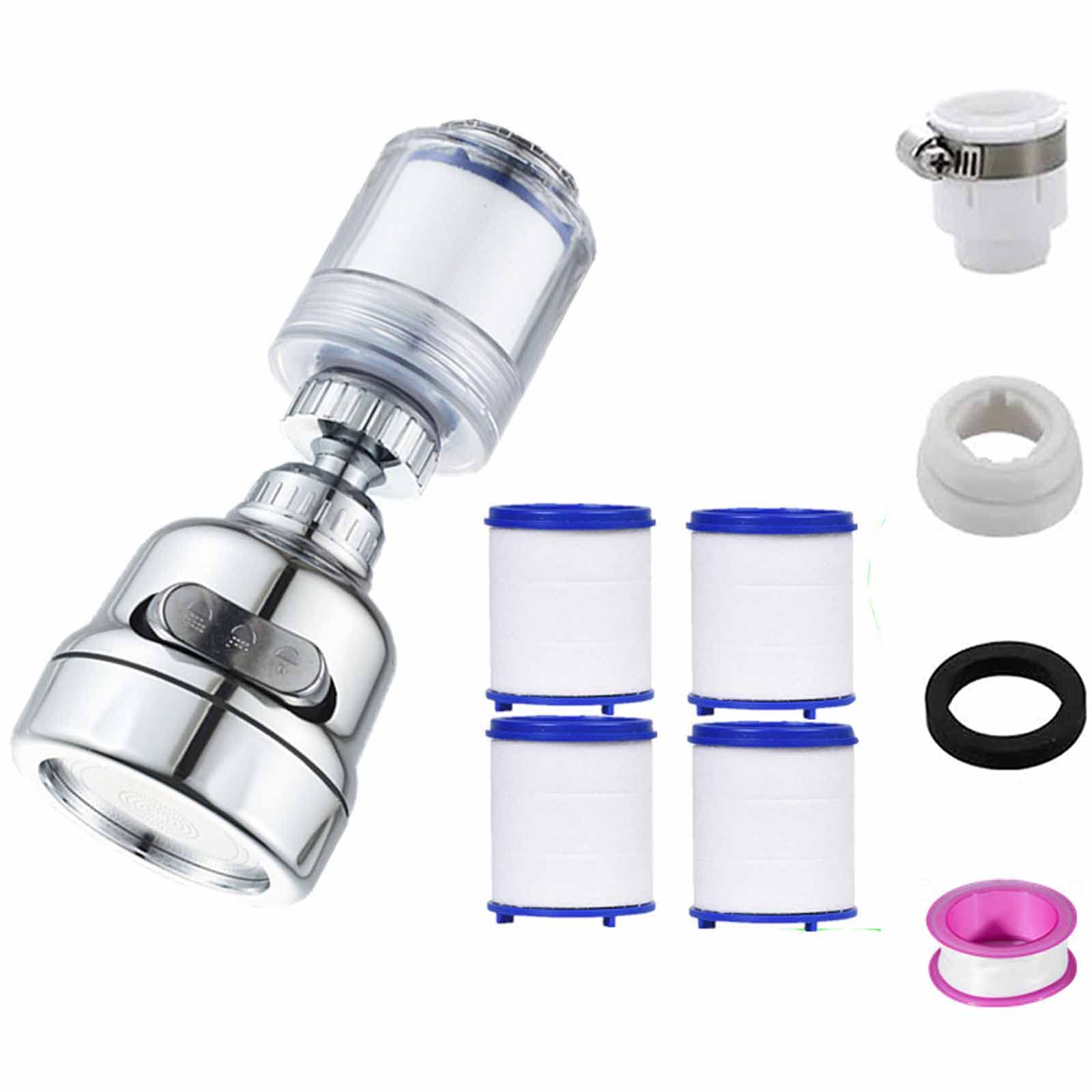 Pressurized Splash-Proof Filter Faucet Universal 360 Degree Swivel 3 Modes Water Saving Rotatable Sprayer Head Kitchen Bathroom: B