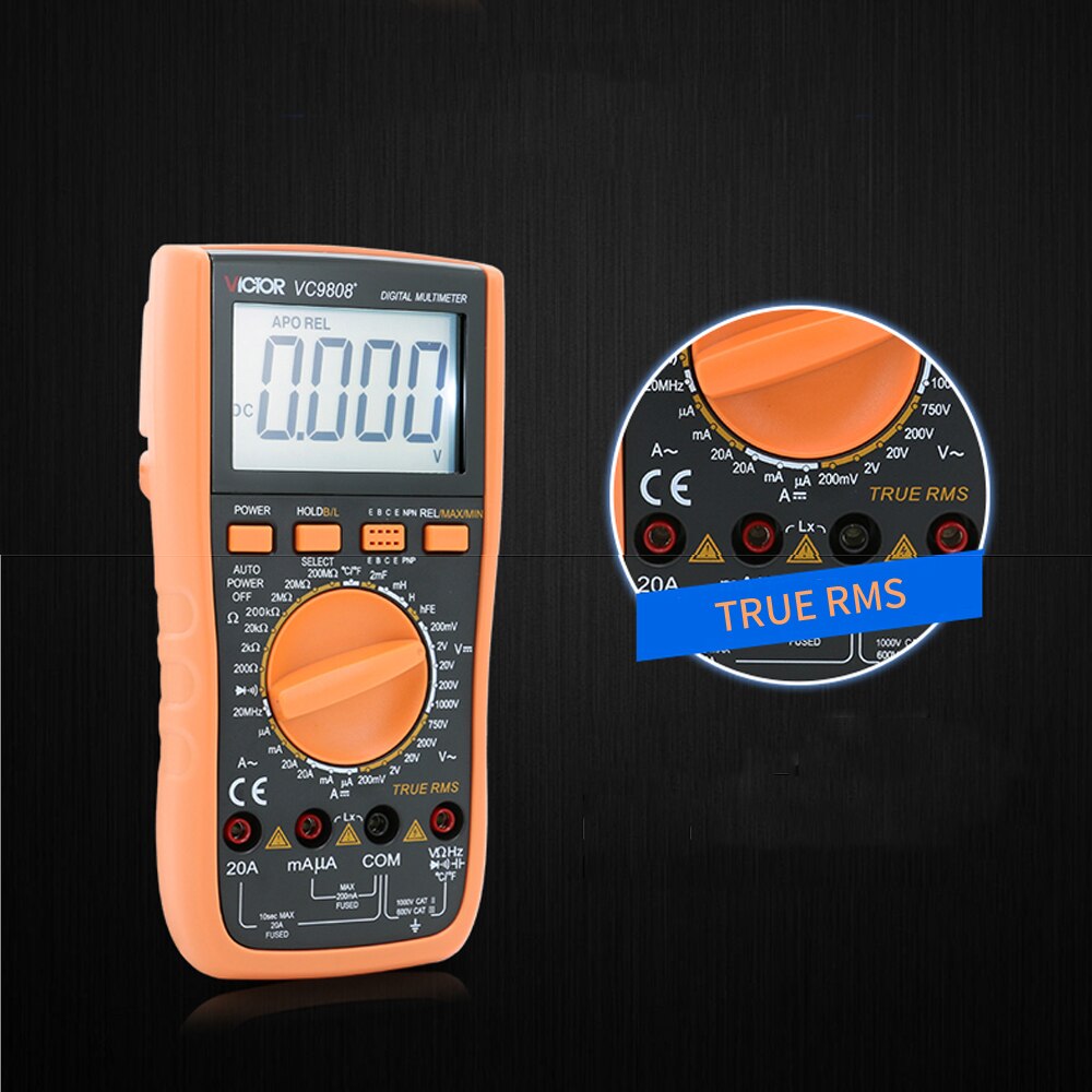 VICTOR VC9808+ 3 1/2 True RMS Digital Multimeter 1... – Grandado