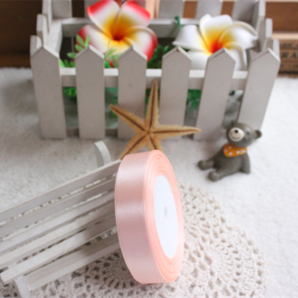 Peach Silk Satin Ribbon with gold Wedding Party Decoration Wrapping Christmas Year Apparel Sewing Fabric Ribbon: 20mm Shallow orange