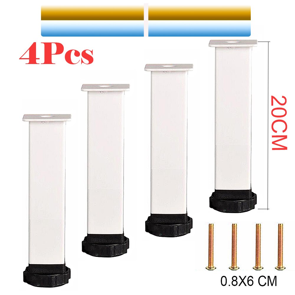 4Pcs Adjustable Bed Square Tube Frame Bracket Feets Legs Bed Slat Mattress Support Table Legs for Bed Frame Fixed Support Foots