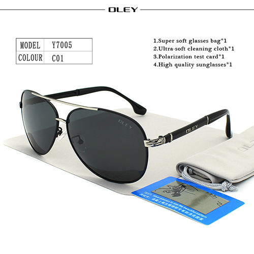 OLEY Luxus sonnenbrille männer polarisierte Klassische pilot sonnenbrille angeln Zubehör schutzbrillen gafas de sol zonnebril mannen: Y7005 C1