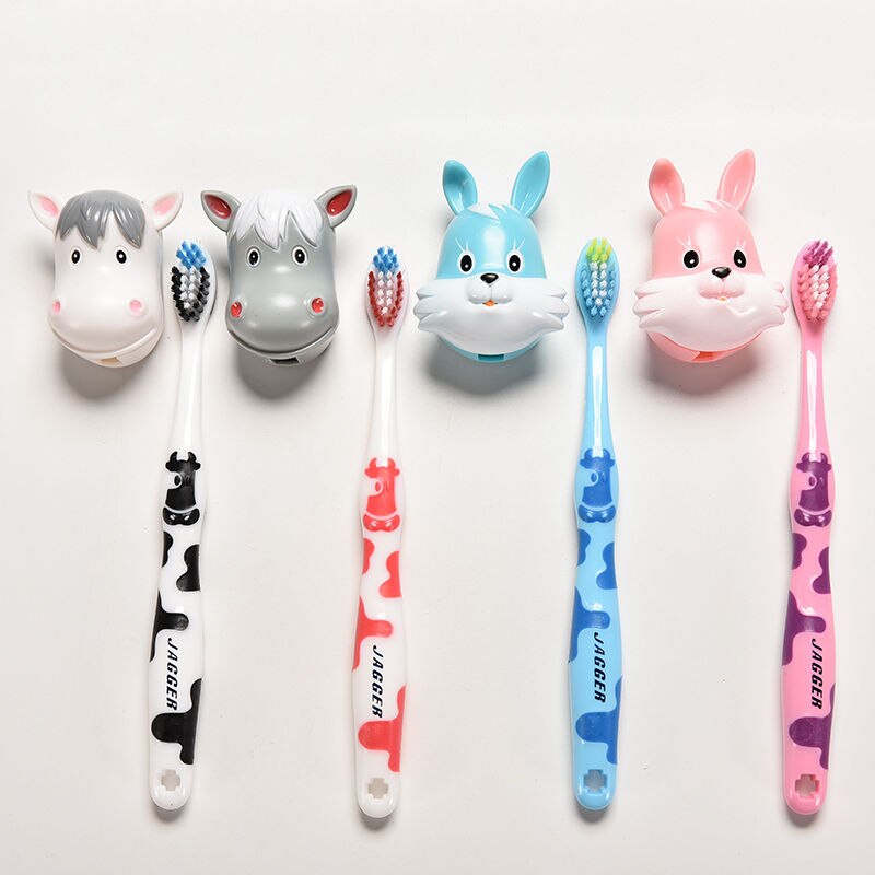 Adorável escova de dentes para menino menina escova de dentes da criança dos desenhos animados vacas coelho escova de dentes de silicone do bebê