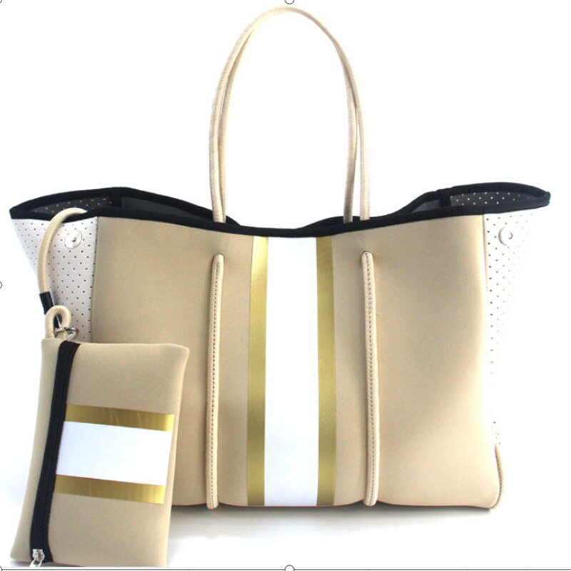 Waterdichte Handtas Vrouwen Mode Casual Tassen Grote Capaciteit Strandtas Lash Pakketten: White Gold
