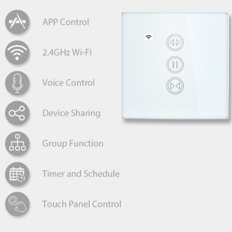Wifi elektriska persienner elektriska gardiner europeiska regler gardinswitch wifi smart gardinswitch eu plug