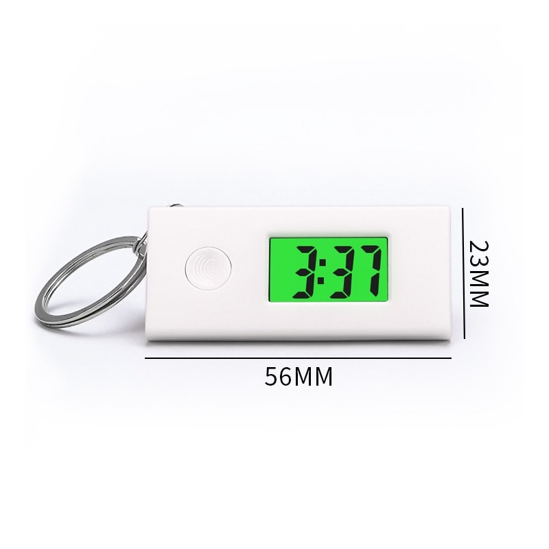 Silent Luminous ABS Digital Electronic Clock Student Exam Study Library Pocket Watch Green Backlight LCD Display Mini Portable: white