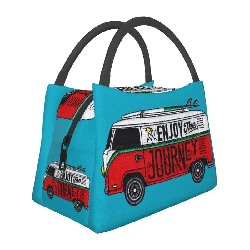 Happy Camper sac à déjeuner isolé pour femmes étanche explorer la nature Camping refroidisseur thermique déjeuner fourre-tout bureau pique-nique voyage: Clair