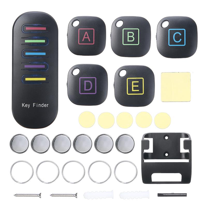 Pohiks 1Set 5 in 1 Wireless Remote Key Finder Locator Portable Electronic Keys Finder Household Anti Lost Tracker