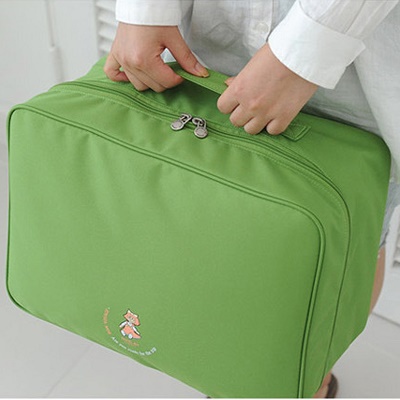 Stil rejsetaske stor kapacitet taske kvinder mænd nylon foldetaske bagage rejse håndtasker forretningstasker: Grøn rejsetaske