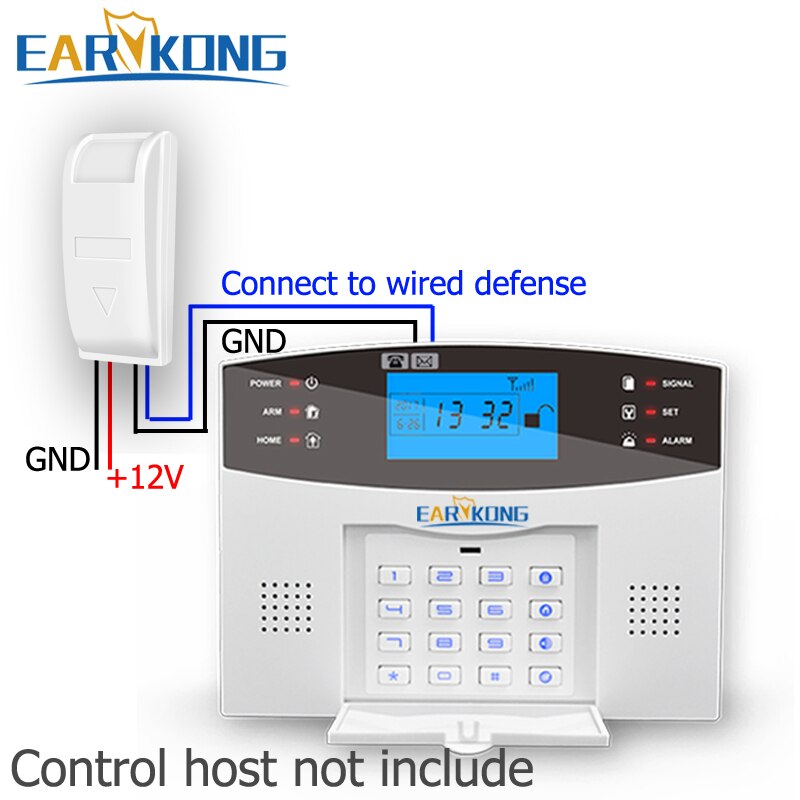 Wired Passive Window Curtain Infrared Detector PIR Motion Sensor Support Temperature Compensation For Home Alarm