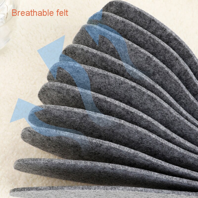 5 Pairs Thermal Wool Felt Insoles Thicken Warm Insole for Men Women Shoes Comfort Breathable Skin-friendly Shoe Inner Sole Pad