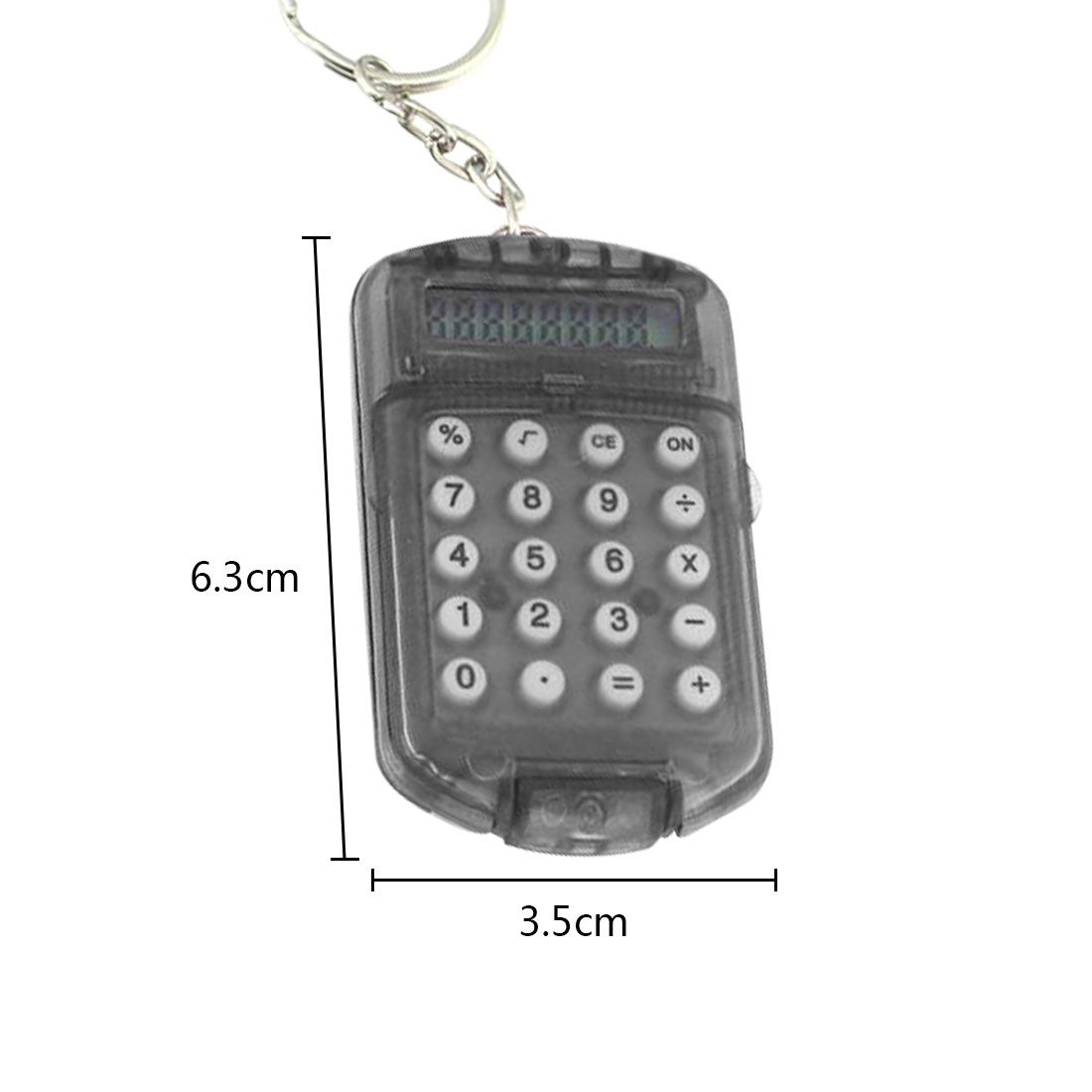 Etmakit Gray Hard Plastic Casing 8 Digits Electronic Mini Calculator Keychain Random Color