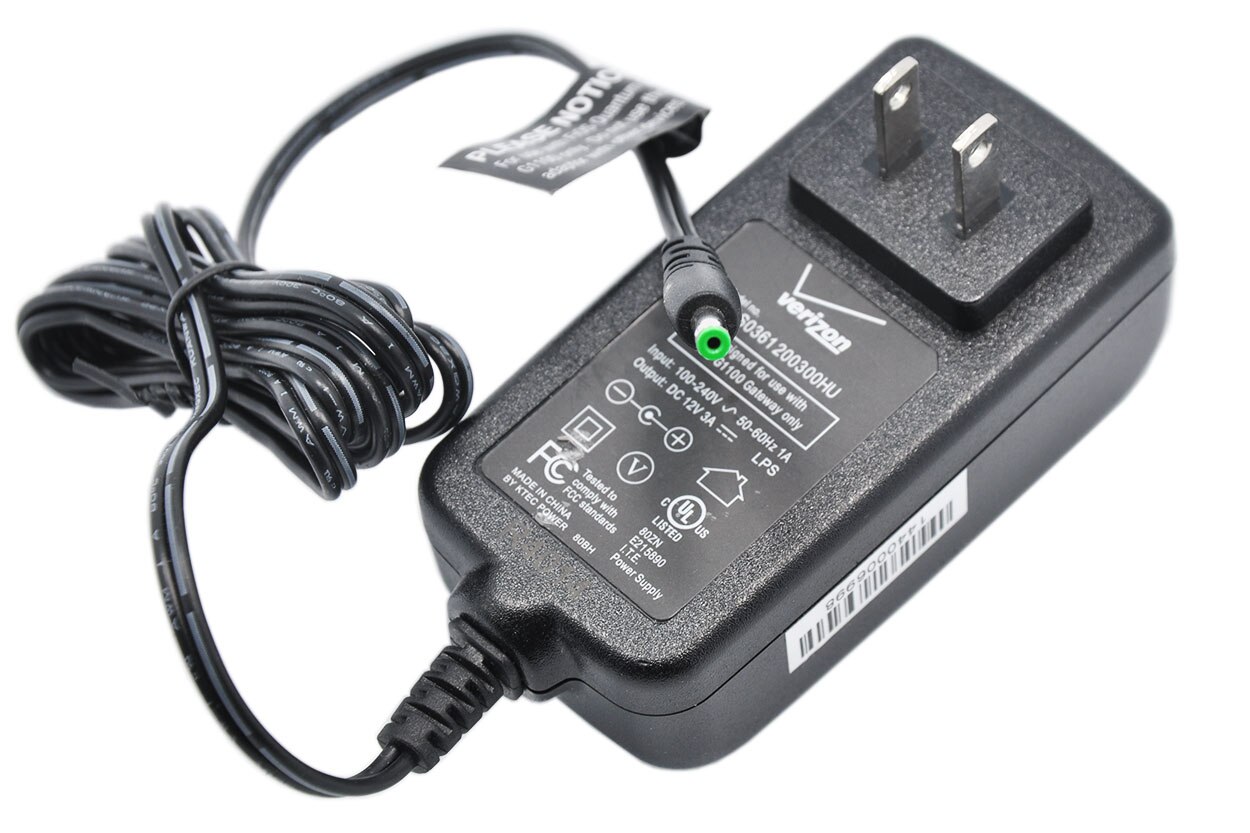 Gebruikt Verizon KSAS0361200300HU 12V3A Power Adapter Oplader Dc 3.5 1.35Mm Adapter Voeding Fit Voor Verizon FIOS-G1100