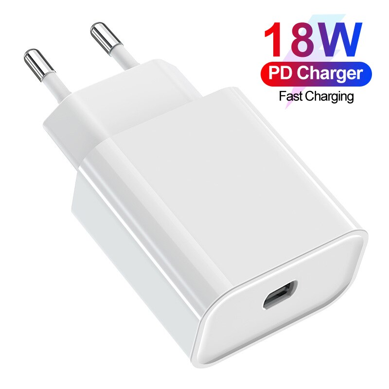 USB C 20W Power Type-C Wall Fast Charger for iPhone 12 11 Pro Max X XS MacBook Air iPad Pro Samsung S30 S20 S21 Note 20 10: 18w PD EU