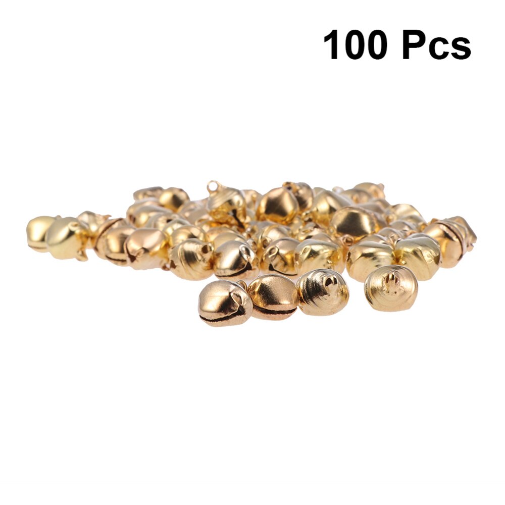 100Pcs 14Mm Kleine Diy Bel Accessoires Decoratieve Metalen Bel Voor Party Kerst Willekeurige Kleur: Golden