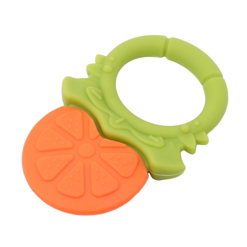 Mordedor de silicona para bebé, fruta, fresa UVA, naranja, juguete para: orange