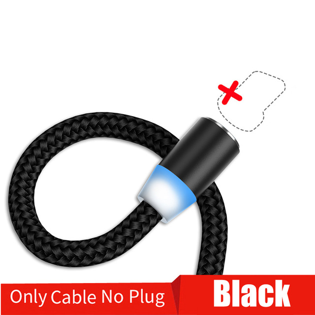 Magnetisk kabel micro usb type c opladningskabel til samsung iphone 7 6 oplader hurtig magnet kabel usb c ledningsadapter: Kabel 1m