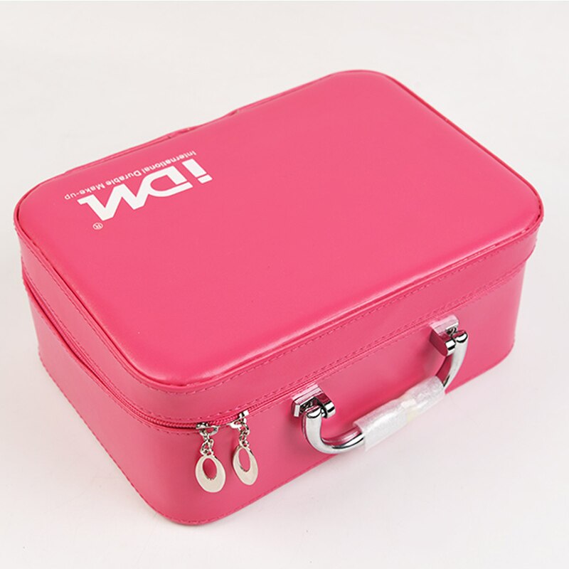 Kvinder nem at bære kosmetiktaske,negle makeup værktøjskasse,multifunktion skønhedstaske bagage kuffert pige pink lys nail art håndtaske: Default Title