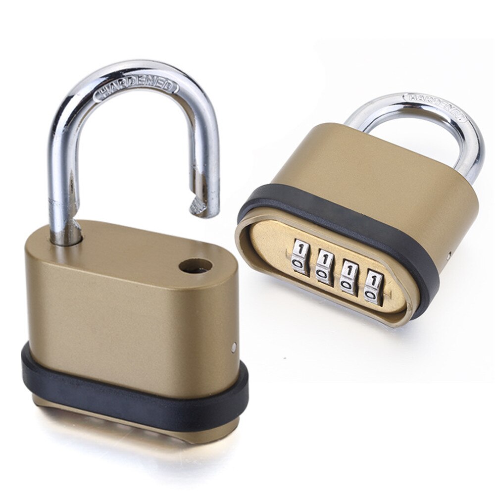 Outdoor Lock No Key 4 Digit Combination Coded Padlock Waterproof Rustproof Brass Big Size Copper For Fence Warehouse Door Locks