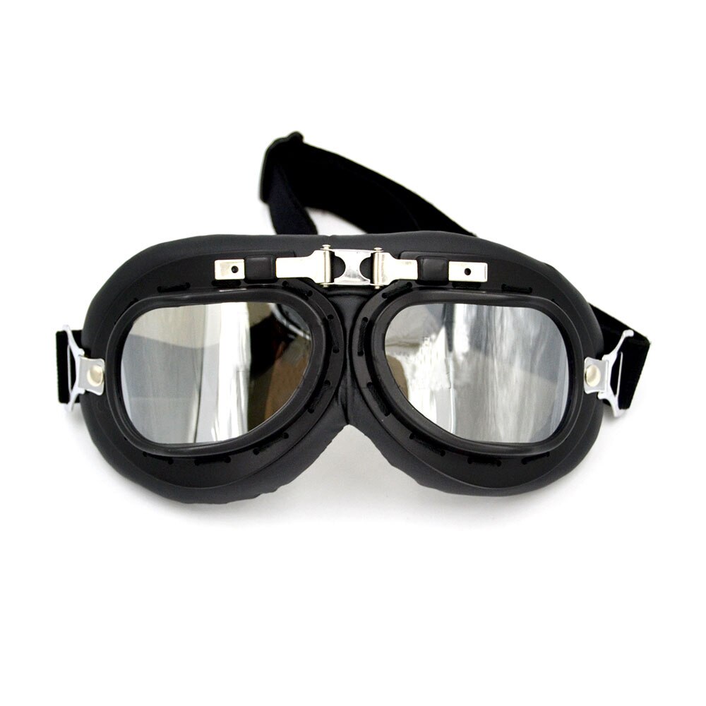 BJMOTO-Gafas transparentes Retro para motocicleta, lentes Antiparras para casco de estilo Harley, Antiparras y Motocross: Silver Goggles