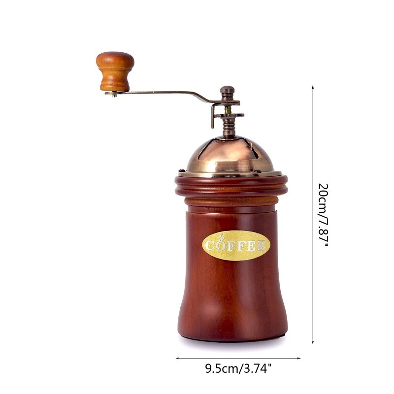 Manuelle Kaffeemühle Holz Vintage Hand Kurbel Kaffee Mühle mit Einstellbaren Getriebe Einstellung Keramik Grat