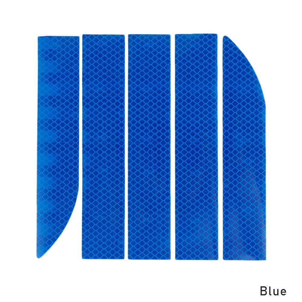 5pcs Anti-collision Car Reflective Sticker Auto Trunk Warning Strip Nano Tape For Driving Safety Luminous Car-styling Tapes: Blue