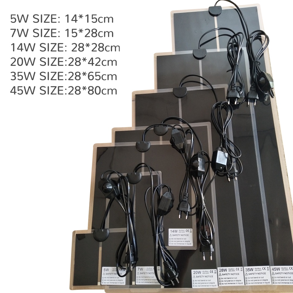 5-45W Reptile Heat Mat Reptile Terrarium Climbing Pet Heating Warm Pads Adjustable Temperature Controller Mats Reptiles Supplies