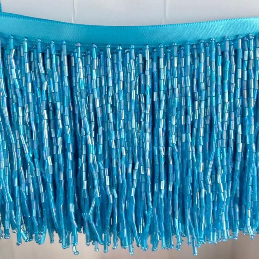 10CM Wide Gold Sliver Black Bead Tube Tassel Lace Trim For Clothes Wedding And Evening Dress Curtains Decoration Accessories: Laser Bright