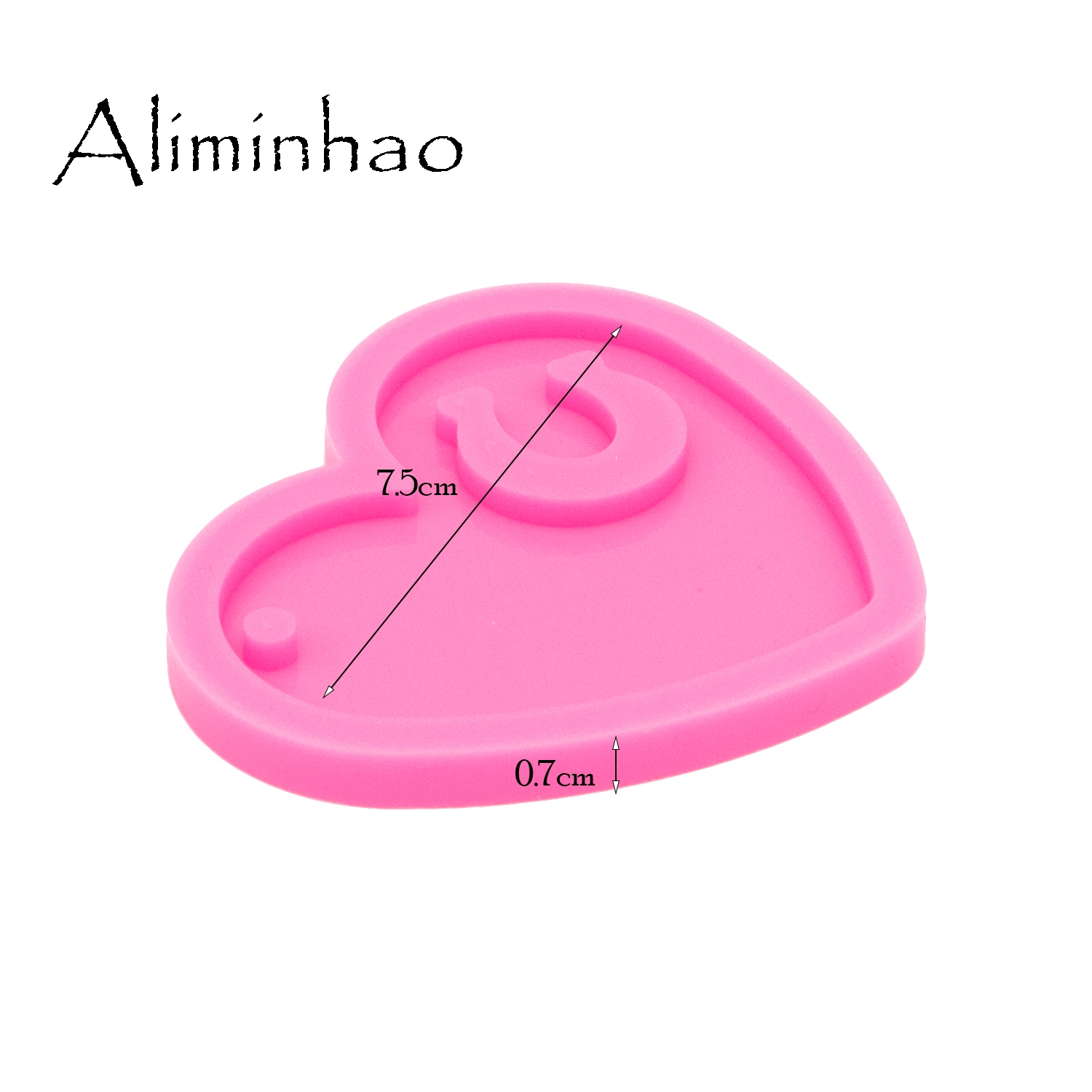 DY0563-Molde brillante de corazón y herradura para llavero, resina UV, molde de silicona líquida, artesanía para DIY, fabricación de collares y joyas