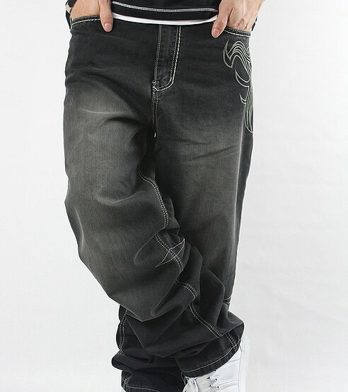 Heren Baggy Jeans Mannen Wijde Pijpen Denim Broek Hip Hop Mode Borduren Skateboarder Jeans